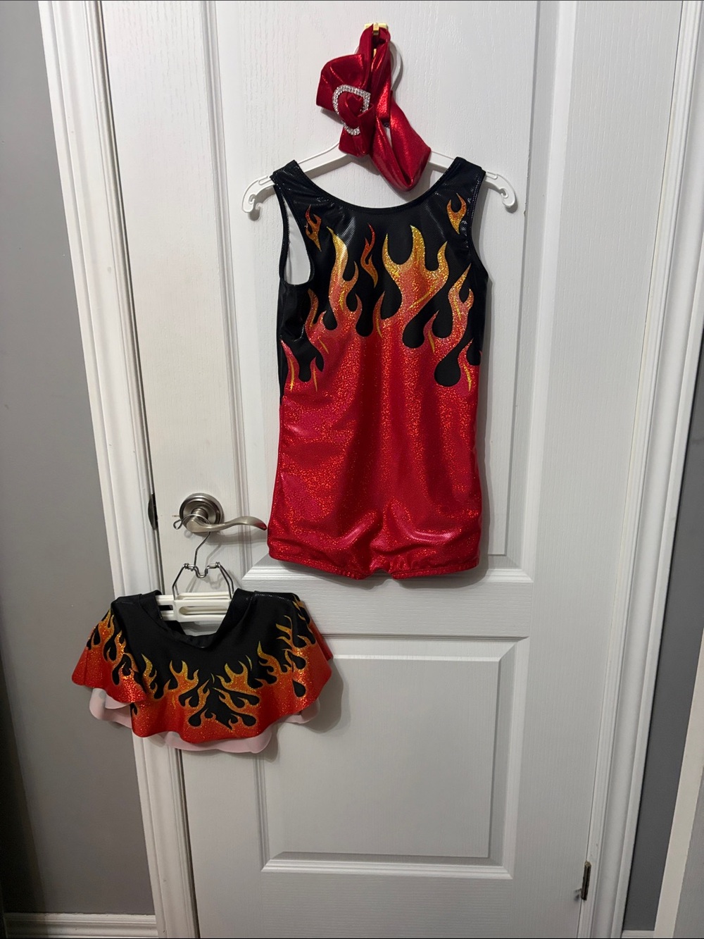 Kids Flame Dance Costume - Red and Black